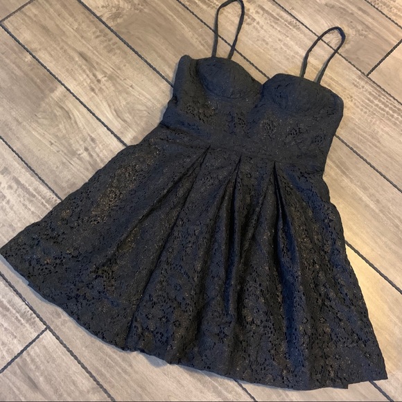 Aqua Dresses & Skirts - Aqua - Little Black & Gold Lace Dress